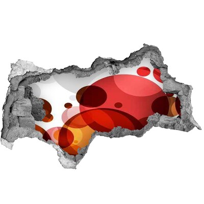 Wandsticker 3D doorkijk Kleurrijke bubbels in een gat in de muur