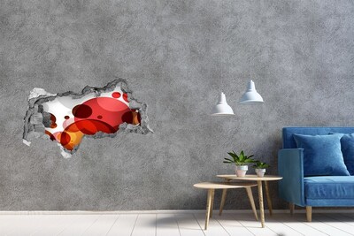 Wandsticker 3D doorkijk Kleurrijke bubbels in een gat in de muur