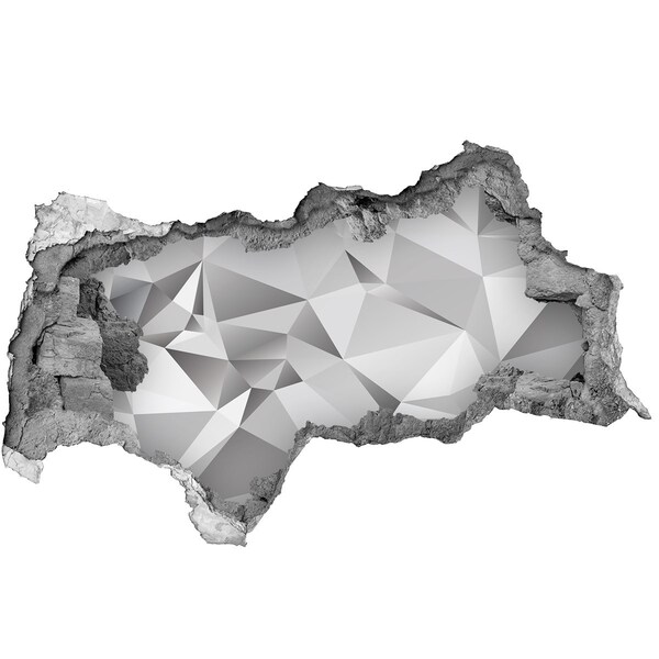 3D sticker gat in stenen muur Sprankelende diamanten schat