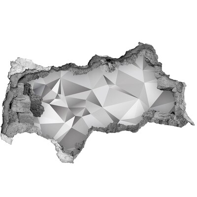 3D sticker gat in stenen muur Sprankelende diamanten schat