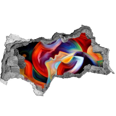 Zelfklevende 3D wandsticker illusie Een kleurrijke dans van emoties