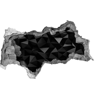 3D sticker gat in stenen muur Zwarte, driedimensionale spleet