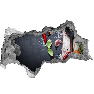 3D muursticker gescheurde muur Een keuken vol smaak