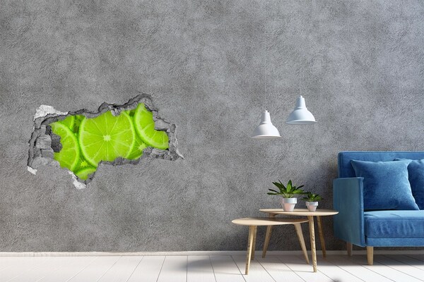 3D sticker gat in stenen muur Juicy Lime in a Hole in the Wall