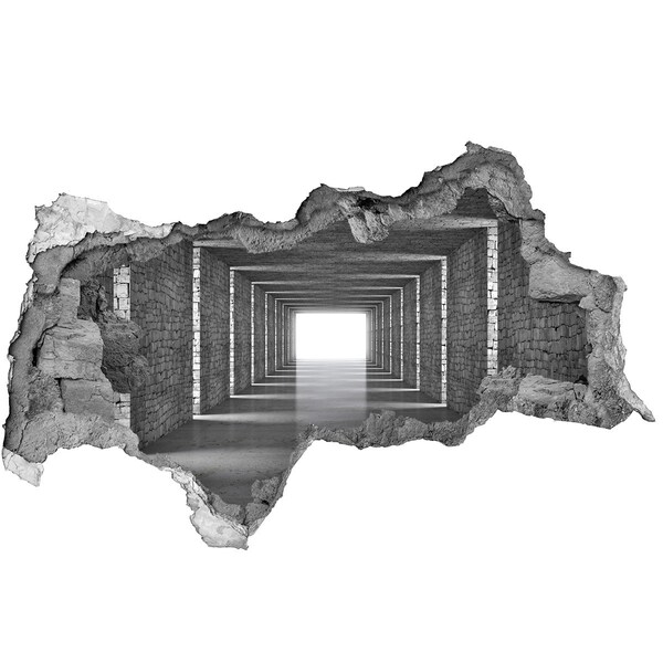 3D muursticker gescheurde muur Transparante gang in beton