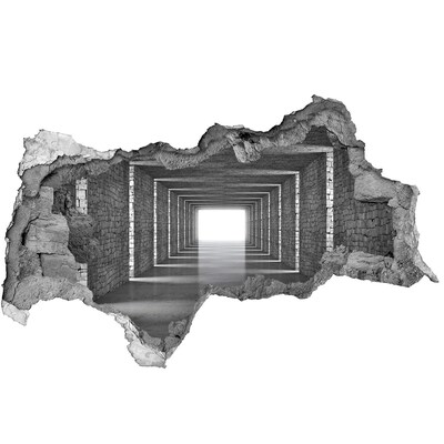 3D muursticker gescheurde muur Transparante gang in beton