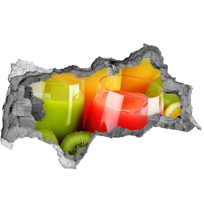 3D muursticker gescheurde muur Verfrissende cocktails in de tropen