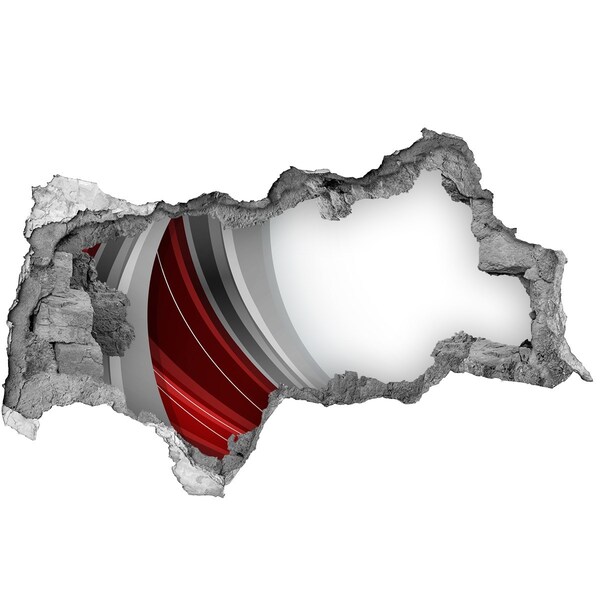 3D sticker gat in stenen muur Een beschadigde muur met een diepte-effect.