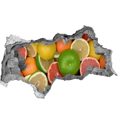 Wandsticker 3D doorkijk Fruitparadijs achter de muur