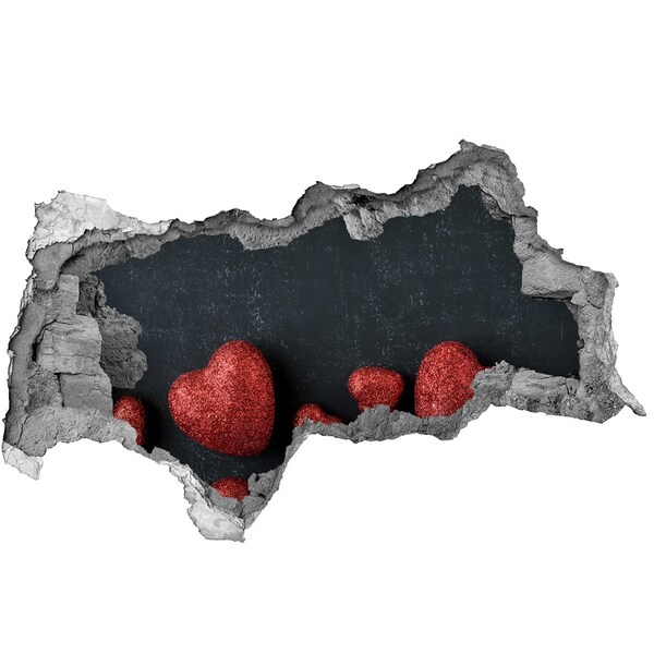 Zelfklevende 3D wandsticker illusie Een hart in puin