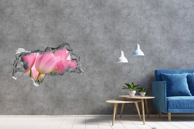 Zelfklevende 3D wandsticker illusie Een bloemendroom achter de muur