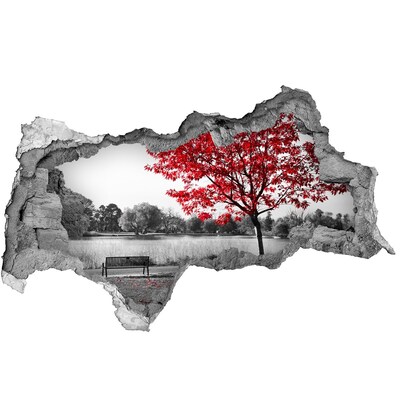 Wandsticker 3D doorkijk De herfst in het park