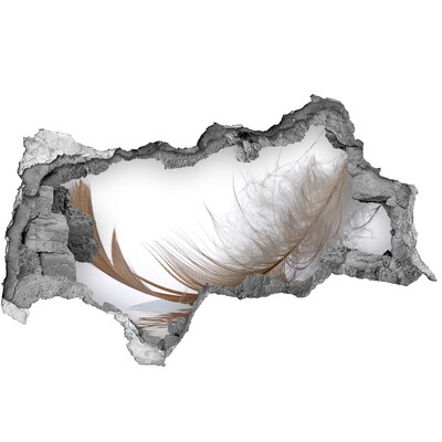 Wandsticker 3D doorkijk Fijne veertjes in het water