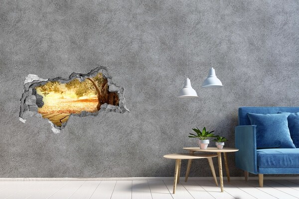 3D muursticker gescheurde muur Tuin in de zon