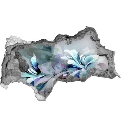 Wandsticker 3D doorkijk Bloemenillusie in beton