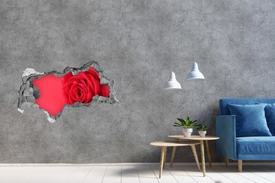 3D muursticker gescheurde muur Bloemenillusie in beton