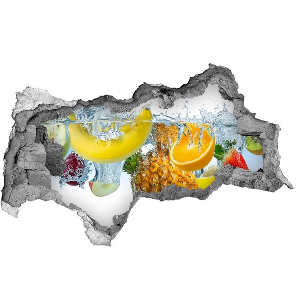 Zelfklevende 3D wandsticker illusie Fruitwaterval van beton