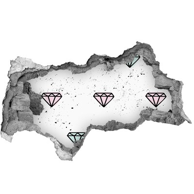 Zelfklevende 3D wandsticker illusie Diamanten muur
