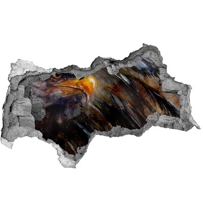 3D muursticker gescheurde muur Adelaar in een verwoeste muur