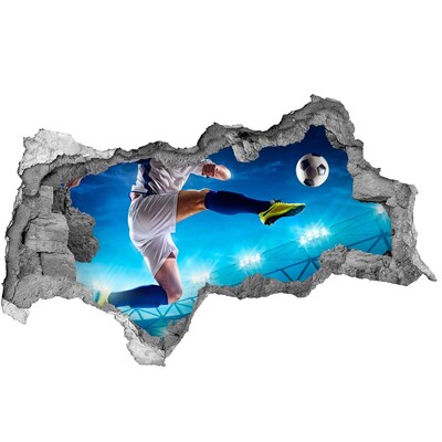 Zelfklevende 3D wandsticker illusie Een meesterlijk schot op het veld.