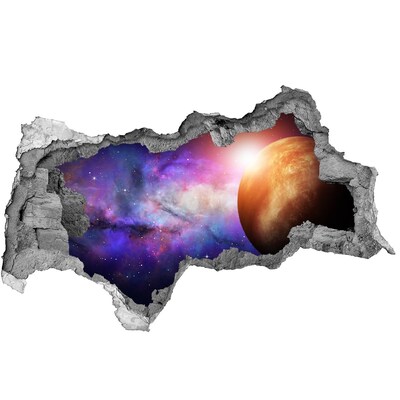 3D sticker gat in stenen muur Ruimteavontuur