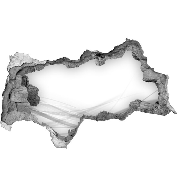 Wandsticker 3D doorkijk Een verwoeste muur die uitkijkt over de ruimte.