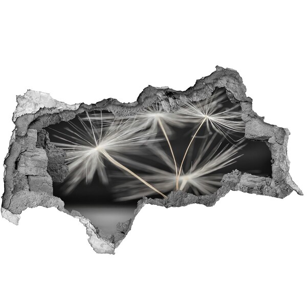 3D muursticker gescheurde muur Paardenbloemen in beton