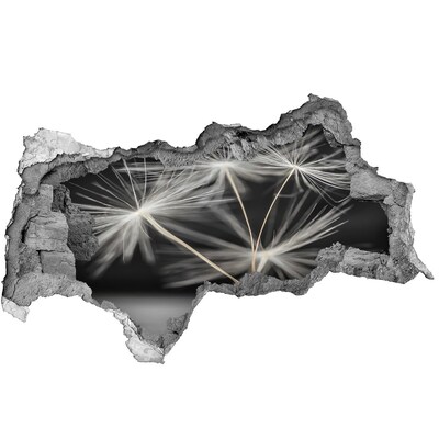 3D muursticker gescheurde muur Paardenbloemen in beton