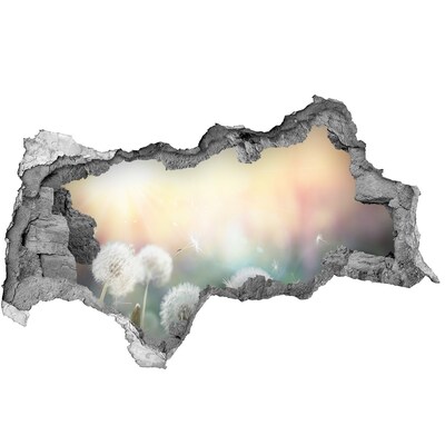 3D muursticker gescheurde muur De bloemenwereld achter het gat