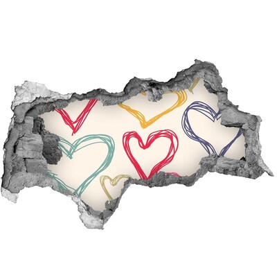 3D muursticker gescheurde muur Hart aan de muur