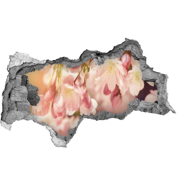 Wandsticker 3D doorkijk Een bloemendroom in beton.