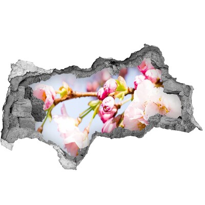 Wandsticker 3D doorkijk Kersenbloesems in de lente