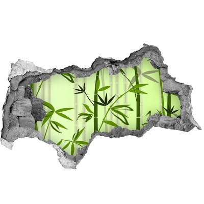 3D sticker gat in stenen muur Groen bamboebos