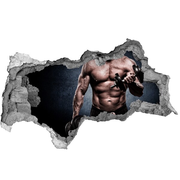 3D sticker gat in stenen muur De actuator in werking