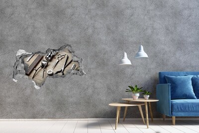 3D muursticker gescheurde muur Kappersworkshop