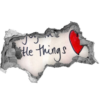 3D sticker gat in stenen muur Een beschadigde muur met een inscriptie.