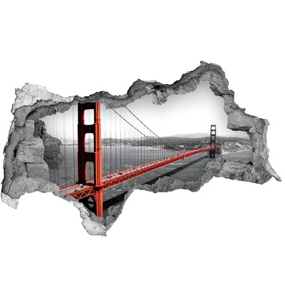 3D muursticker gescheurde muur De Golden Gate Bridge in San Francisco