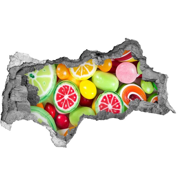 Zelfklevende 3D wandsticker illusie Een waar snoepparadijs