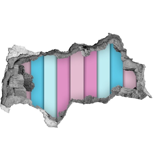 3D sticker gat in stenen muur Een kleurrijke muur in ruïne