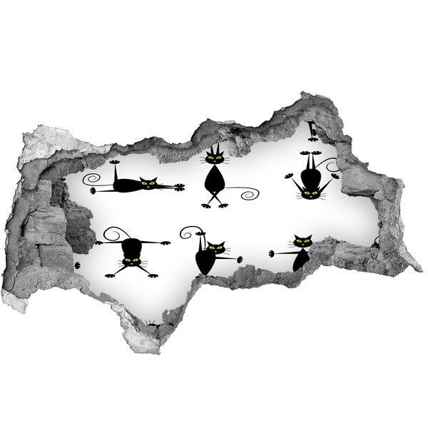 3D sticker gat in stenen muur Panorama van Krakau