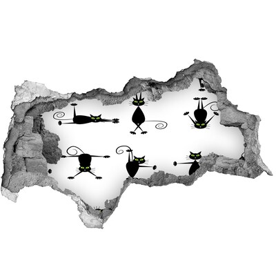 3D sticker gat in stenen muur Panorama van Krakau