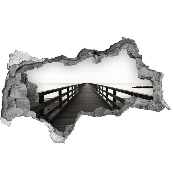 Zelfklevende 3D wandsticker illusie Een bloemenparadijs in beton.