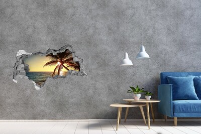 Wandsticker 3D doorkijk Hemel met wolken