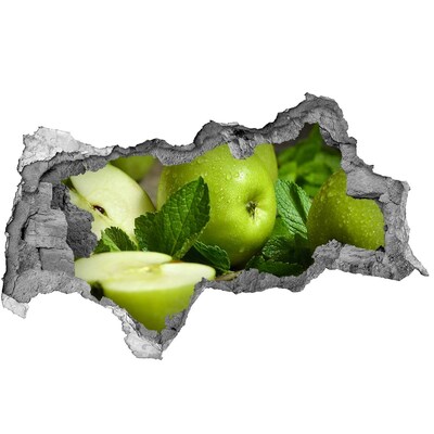 3D sticker gat in stenen muur Tropische jungle in zwart-wit