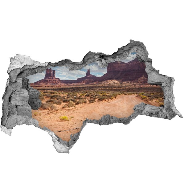 3D muursticker gescheurde muur Winters berglandschap