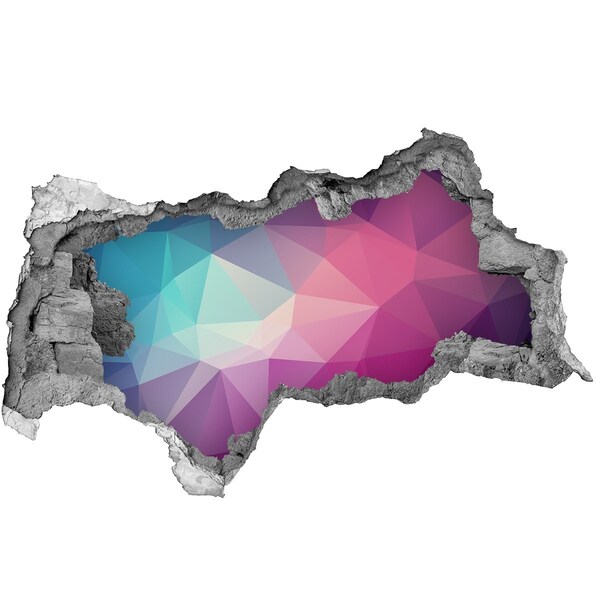 3D sticker gat in stenen muur Een bloemenparadijs achter de muren.