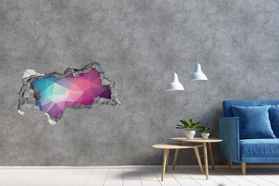 3D sticker gat in stenen muur Een bloemenparadijs achter de muren.