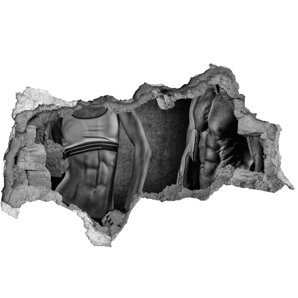 Wandsticker 3D doorkijk Een paard in een lavendelveld