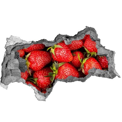 Zelfklevende 3D wandsticker illusie Fruitpatroon op een blauwe achtergrond