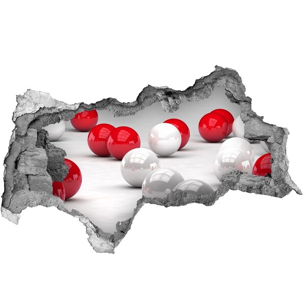 3D muursticker gescheurde muur Lavendelbloemen op een houten achtergrond